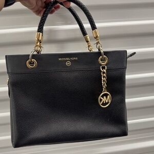 Michael Kors NWOT Black Satchel with Gold Accents